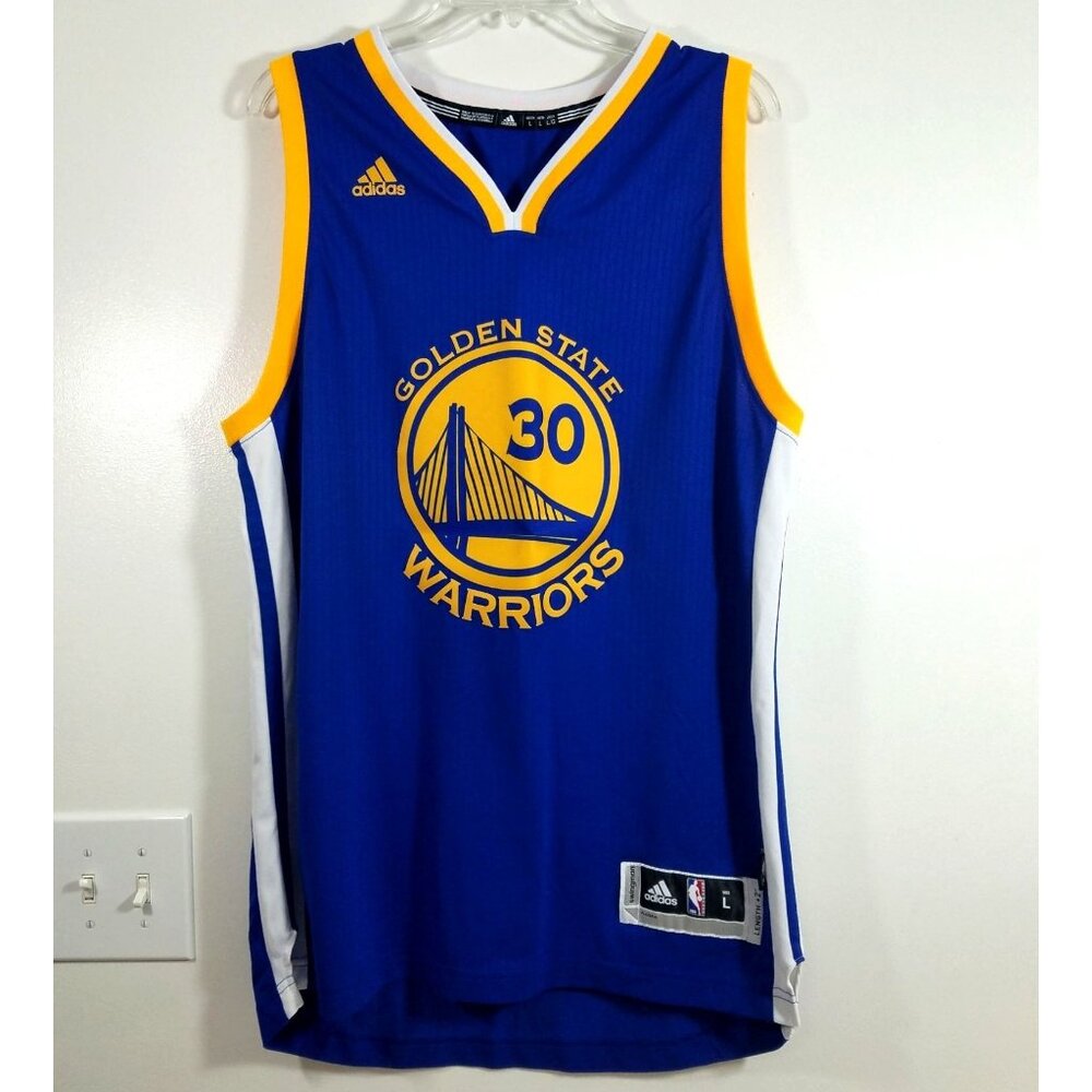 Adidas Golden State Warriors Blue & Yellow NBA Jersey (Men)